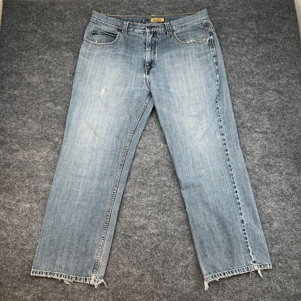 Anchor Blue Relaxed Jeans Mens 36x30 Denim Cotton Distressed